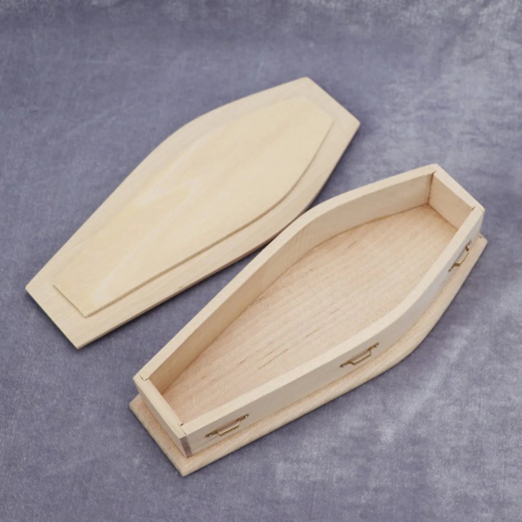 1/12 Scale Miniature Wooden Coffin DIY Decoration X8793