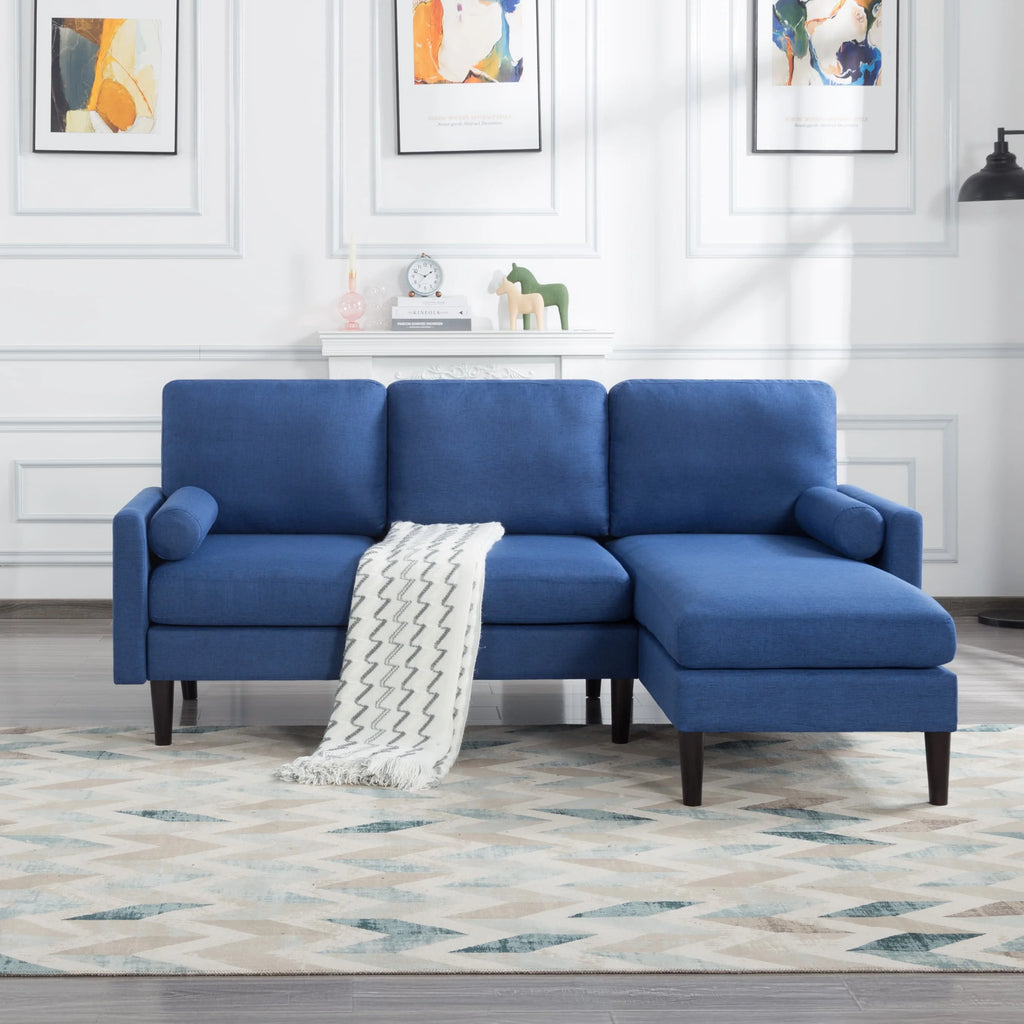 72 inch L-Shape Reversible Sectional Sofa with Two Pillows E60130