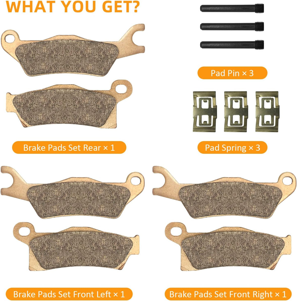 Front & Rear Sintered Brake Pads Pack of 2 (3 Sets) G774