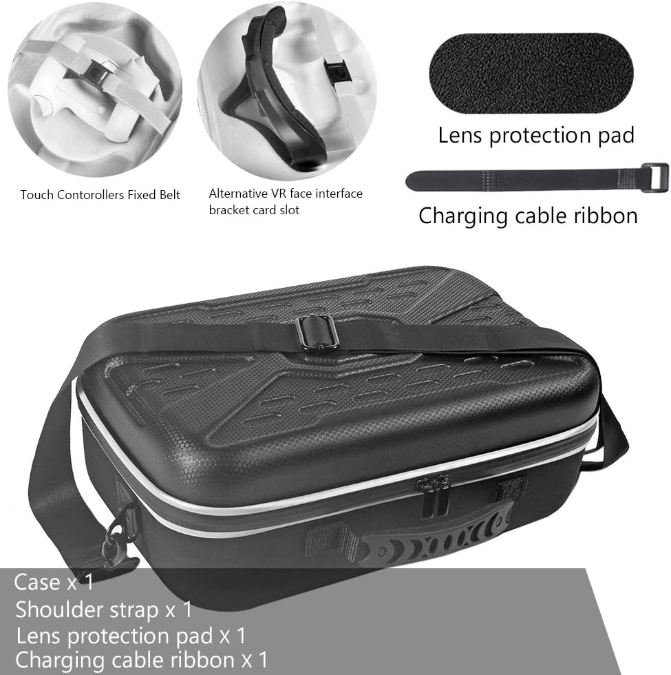 Hard Case for Oculus Quest 2 VR Gaming Headset with Shoulder Strap Pack of 2 Z70171