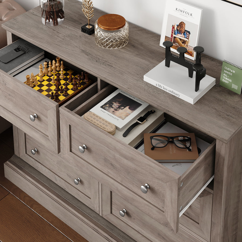 White 6 Drawer Double Dresser Z713261