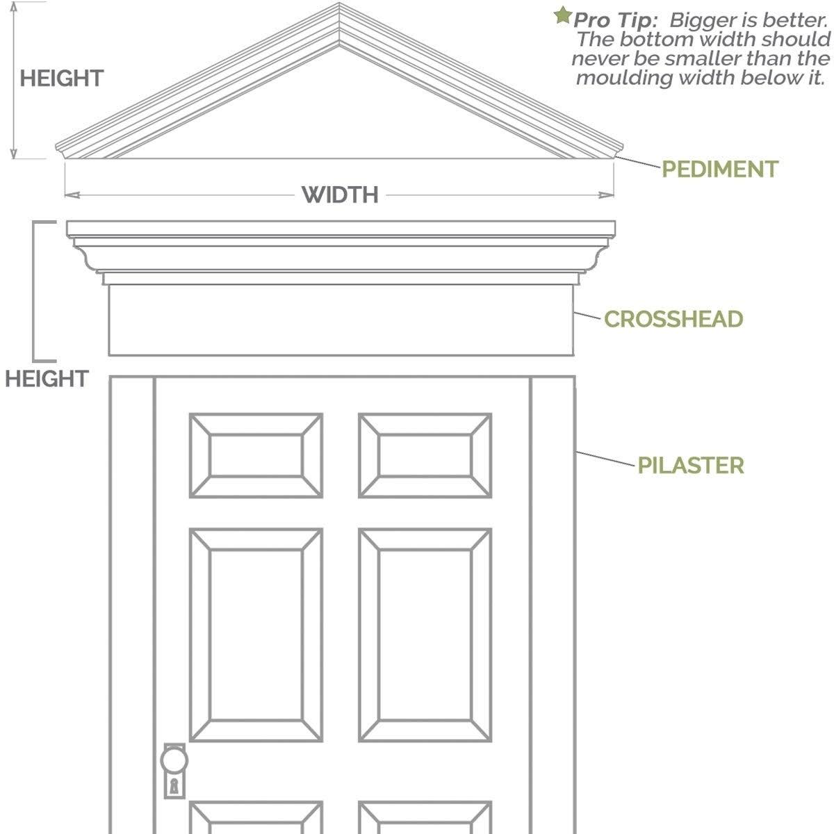 7x22W x 102x22H x 2x22P Two Equal Flat Panel PVC Pilaster with Decorative Capital & Base (Pair) F779