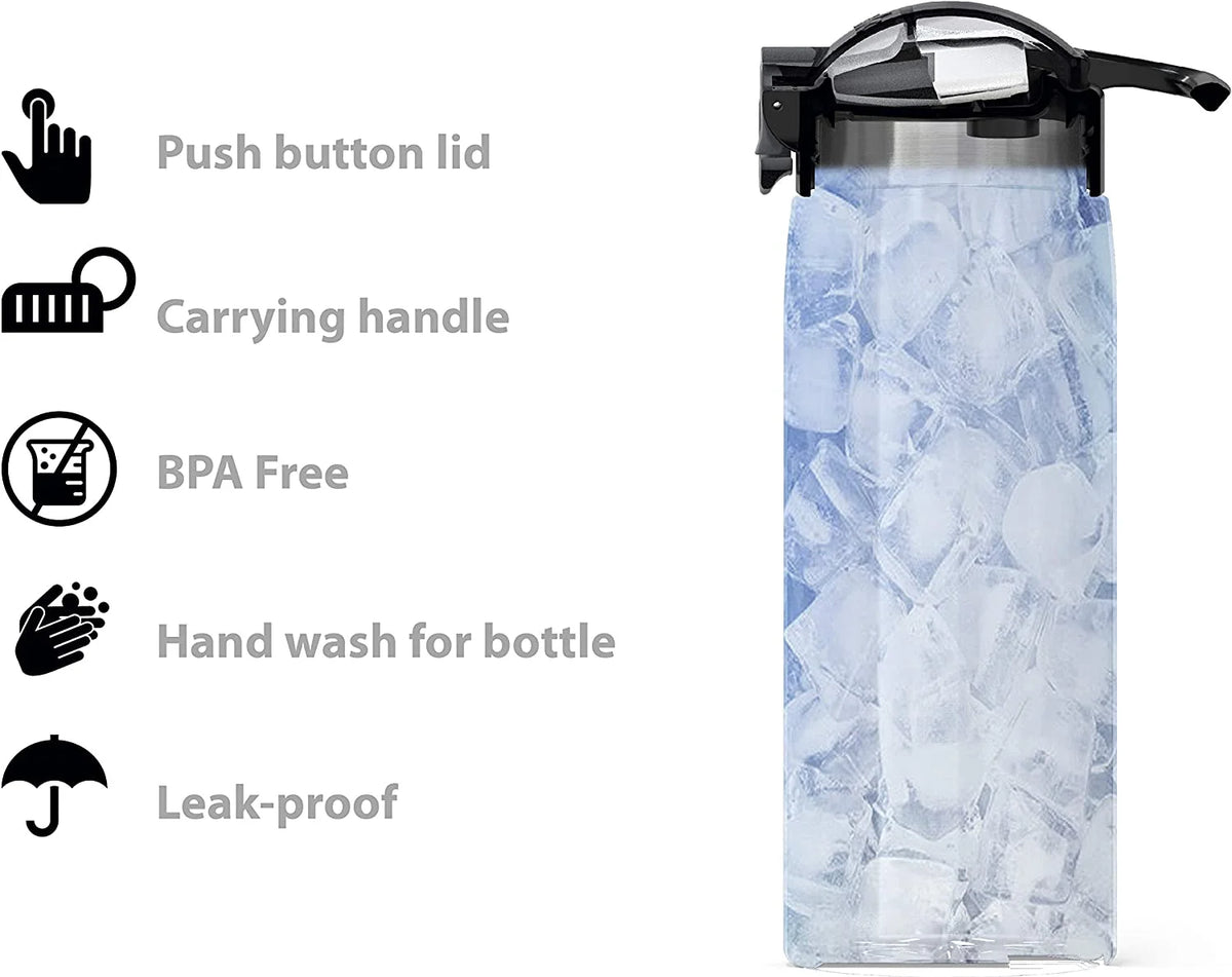 27oz Minecraft Stainless Steel Water Bottle with Flip-up Straw Spout and Locking Spout Cover C25551