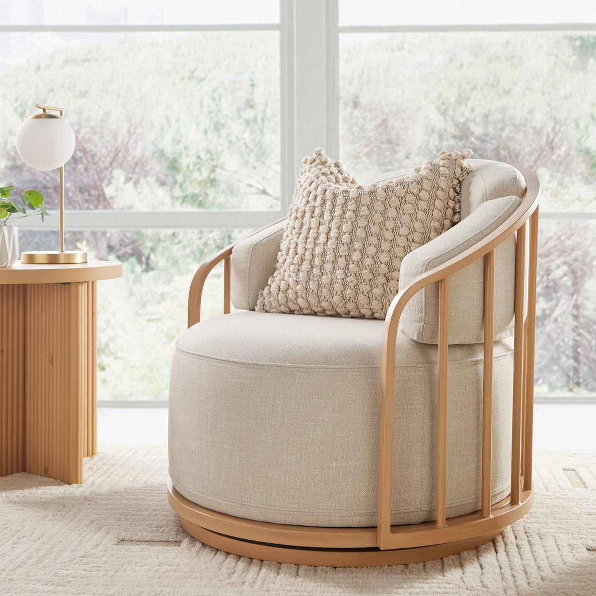 Natural Pine Swivel Chair A8588
