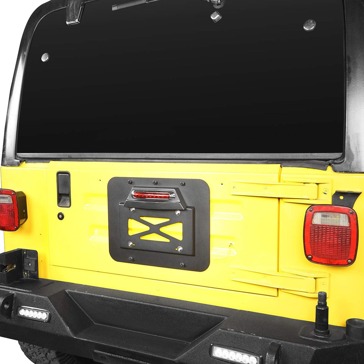 Spare Tire Delete License Plate Relocation Kit with Third Brake Light Q369405