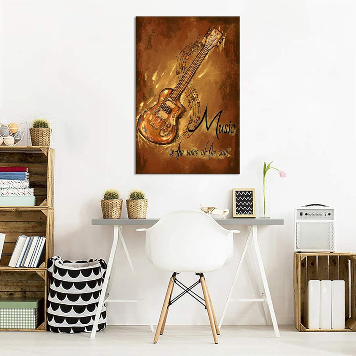 Vintage Guitar Canvas Posters Wall Decor H471