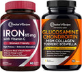 Iron 65 mg & Glucosamine Chondroitin MSM Tablets 60 ct & 90 ct S260