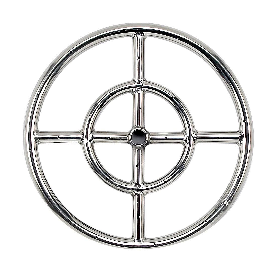 18x22 Round Stainless Steel Flat Pan with Spark Ignition Kit Propane G739734
