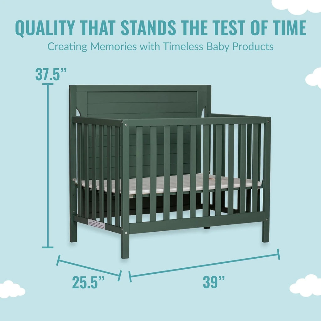4 in 1 Convertible Mini Portable Crib with 3 Mattress Height Settings H26438