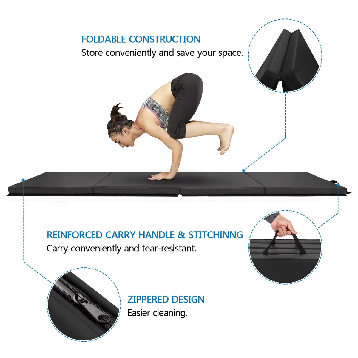 8' x 2ft x 2in Folding Gymnastics Aerobics Mat V135