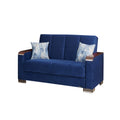 Blue Microfiber Loveseat J24252