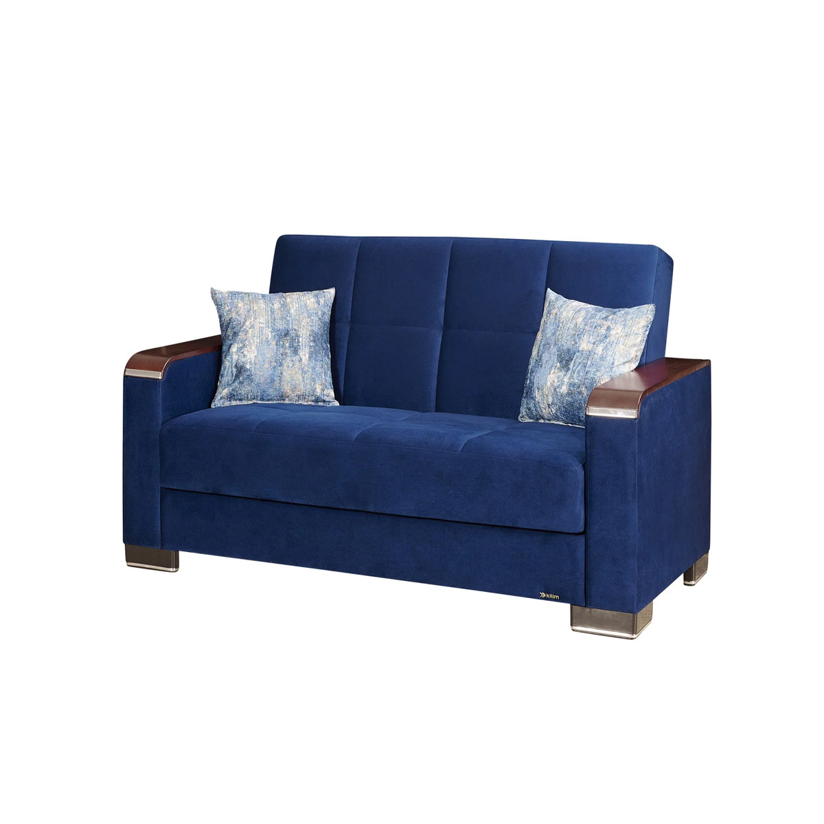Blue Microfiber Loveseat J24252