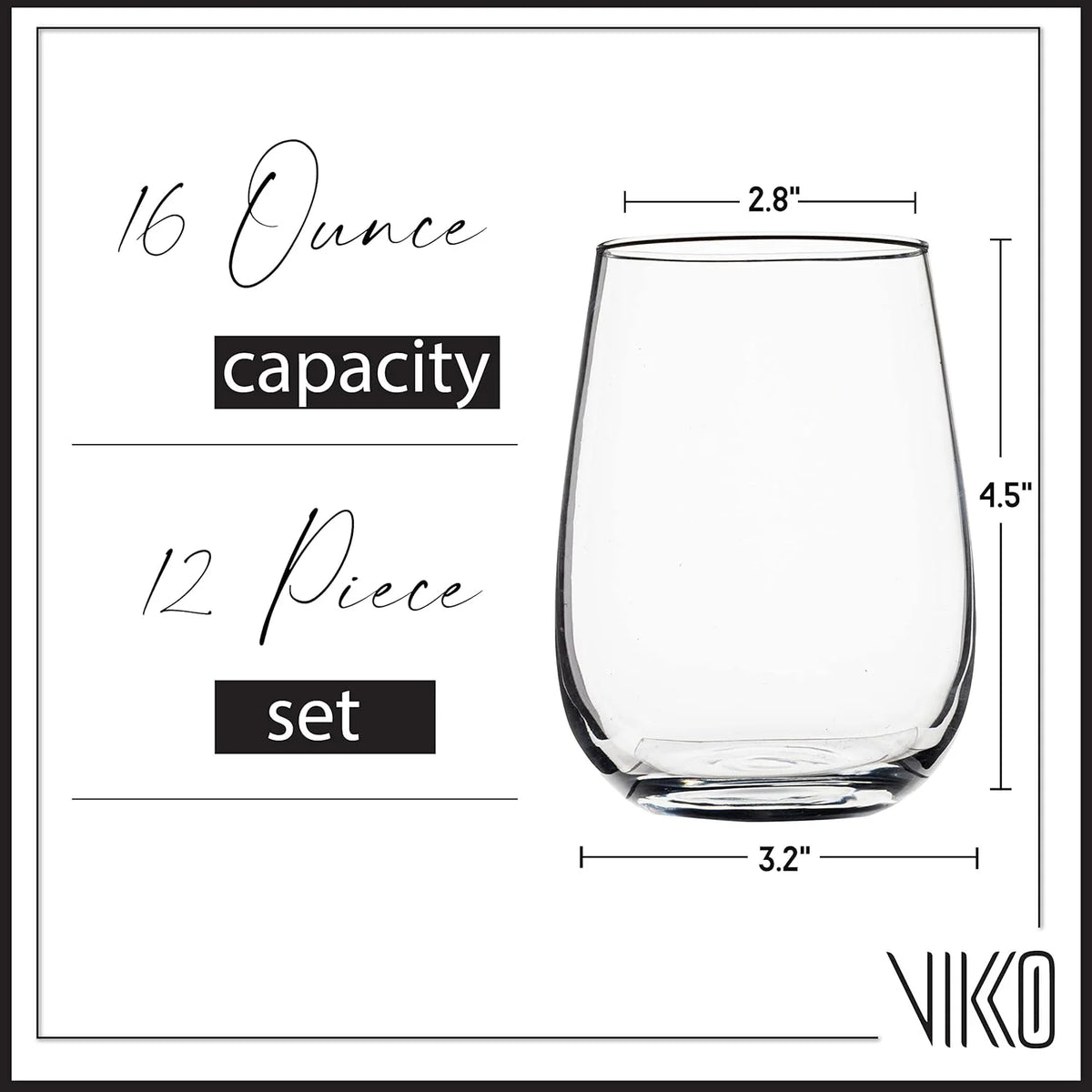 16 Ounce Wine Glasses Set Of 12 R79949