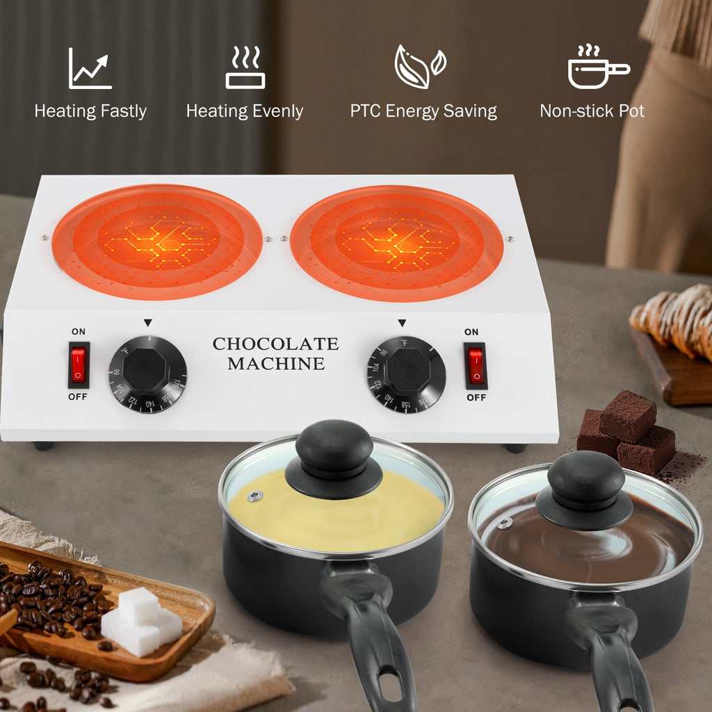 Chocolate Melting Pot, Double Pots Electric Melter A240