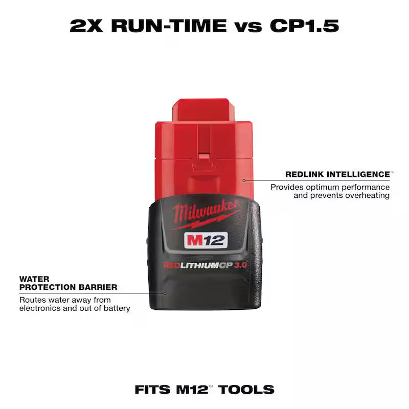 12-Volt Lithium-Ion Compact Battery Pack 3.0Ah 4-Pack Y80196