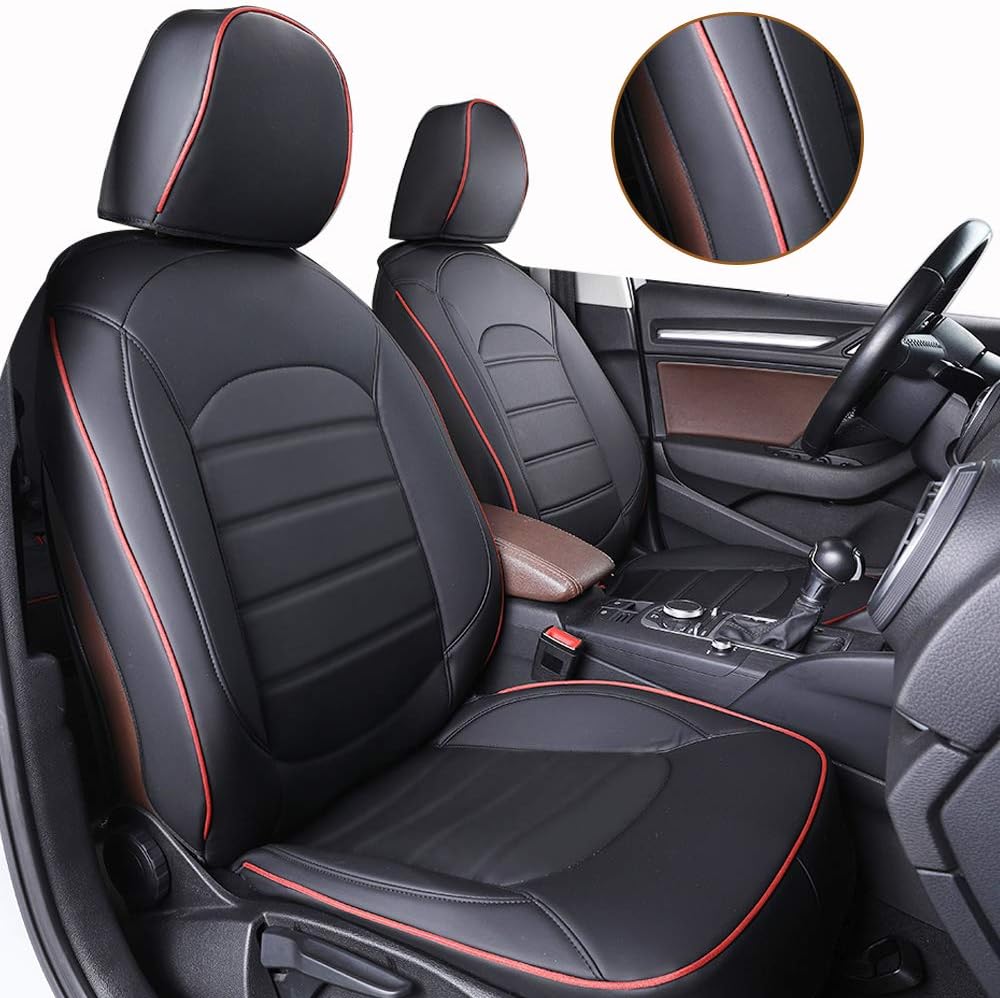 Leather Seat Covers Full Set Front Rear Cushion Airbag Compatible X933721