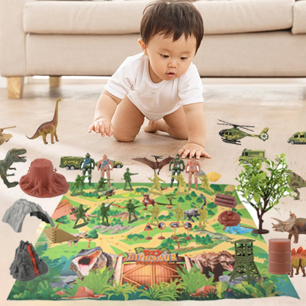 46 Pcs Children Dinosaur Toy Scene Y516009