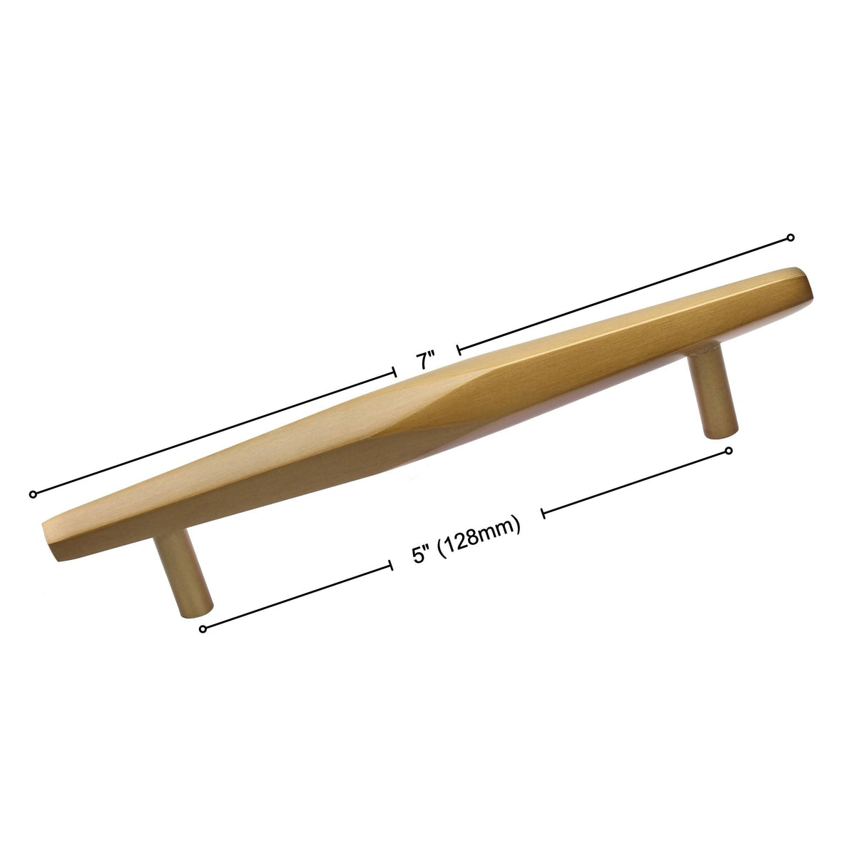 10-Pack 5-Inch Solid Faceted Bar Pull Satin Gold D958251