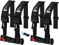 Set of 2 Black 4-Point 3 H-Style Harness With Sternum Clip B325856