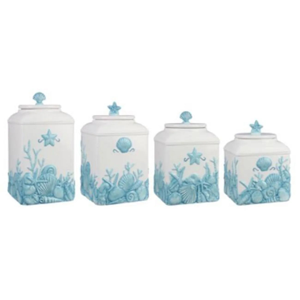 Ceramic Blue Lagoon 4 Piece Canister Set I563