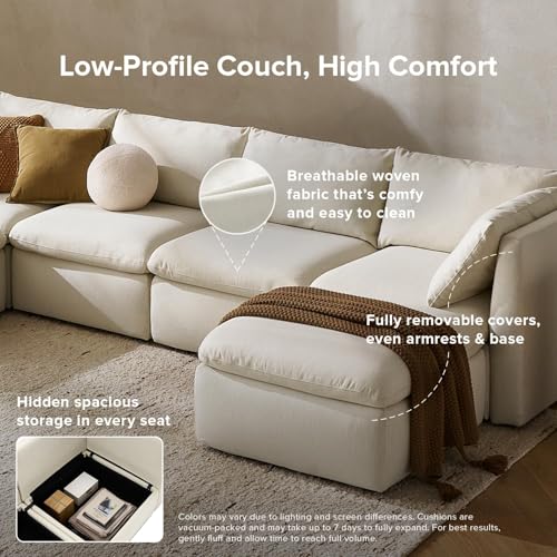 Oversized Modular Sectional Sofa with Storage and Ottoman Chaise N4697