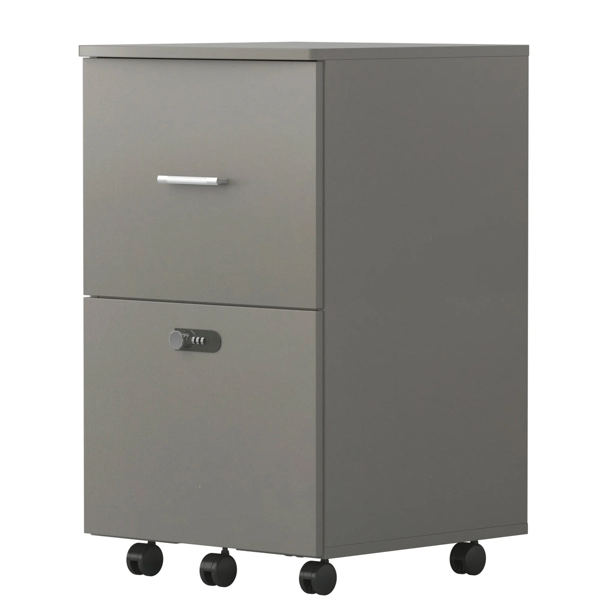White Gray 2 Drawer Rolling File Cabinet K5693