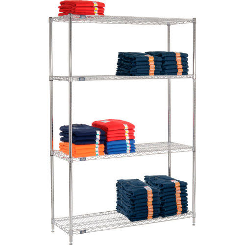 Chrome Wire Shelving Starter 48x22W x 18x22D x 86x22H B798764