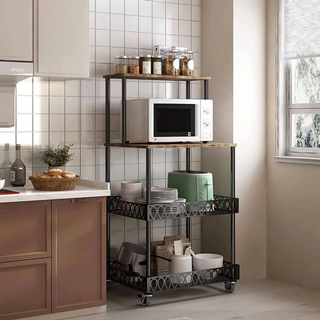 4-Tier Kitchen Bakers Rack with Wheels U987
