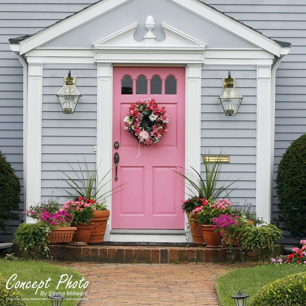 7x22W x 102x22H x 2x22P Two Equal Flat Panel PVC Pilaster with Decorative Capital & Base (Pair) F779