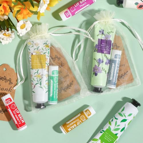 Hand Cream and Lip Balm Set with Organza Bag D970