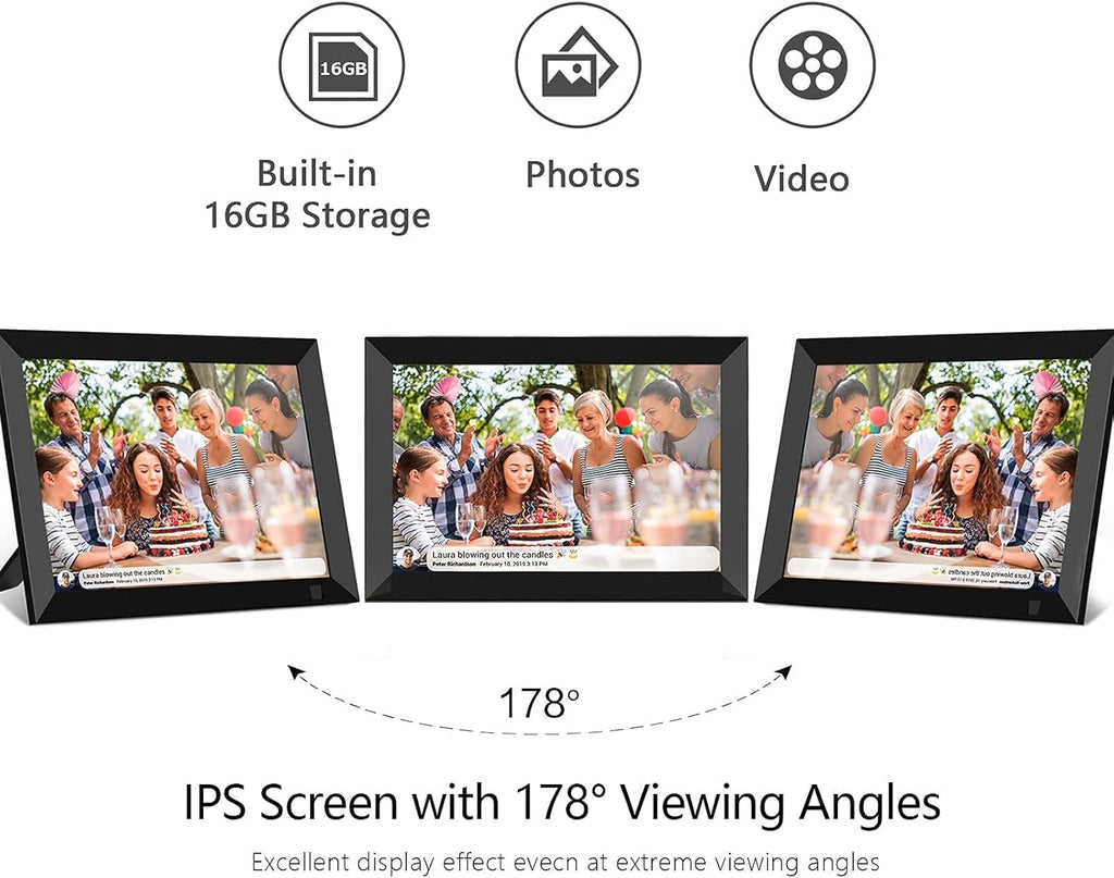 Digital Photo Frame WiFi 8 Inch Touch Screen 16GB Storage M29010