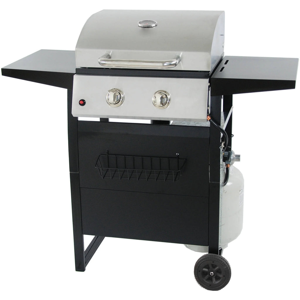 2-Burner Propane Gas Grill, Stainless and Black X19120
