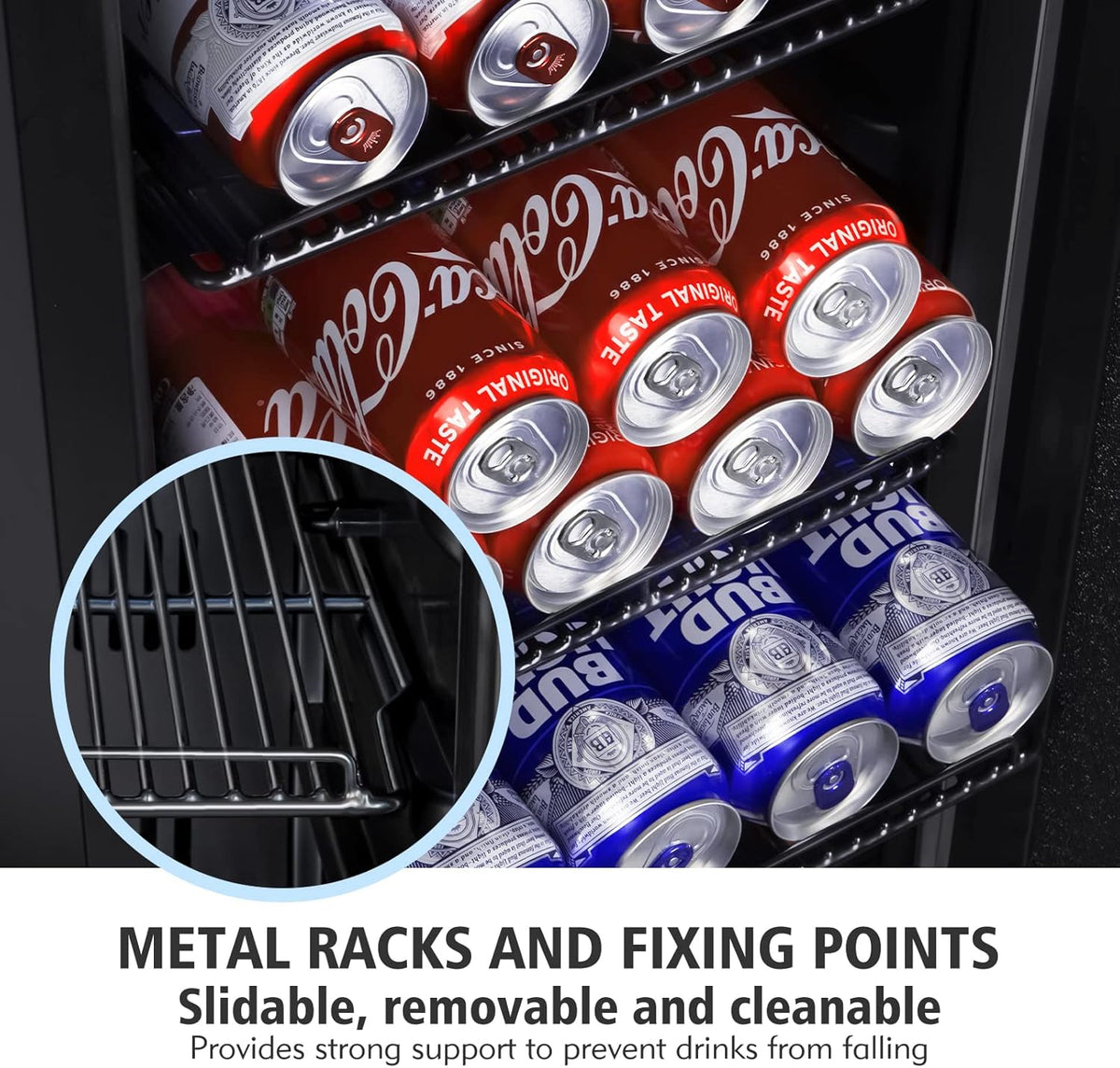 Stainless Steel Under Counter Beverage Refrigerator, 130 Cans, French Door U779913