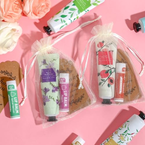 Hand Cream and Lip Balm Set with Organza Bag D970
