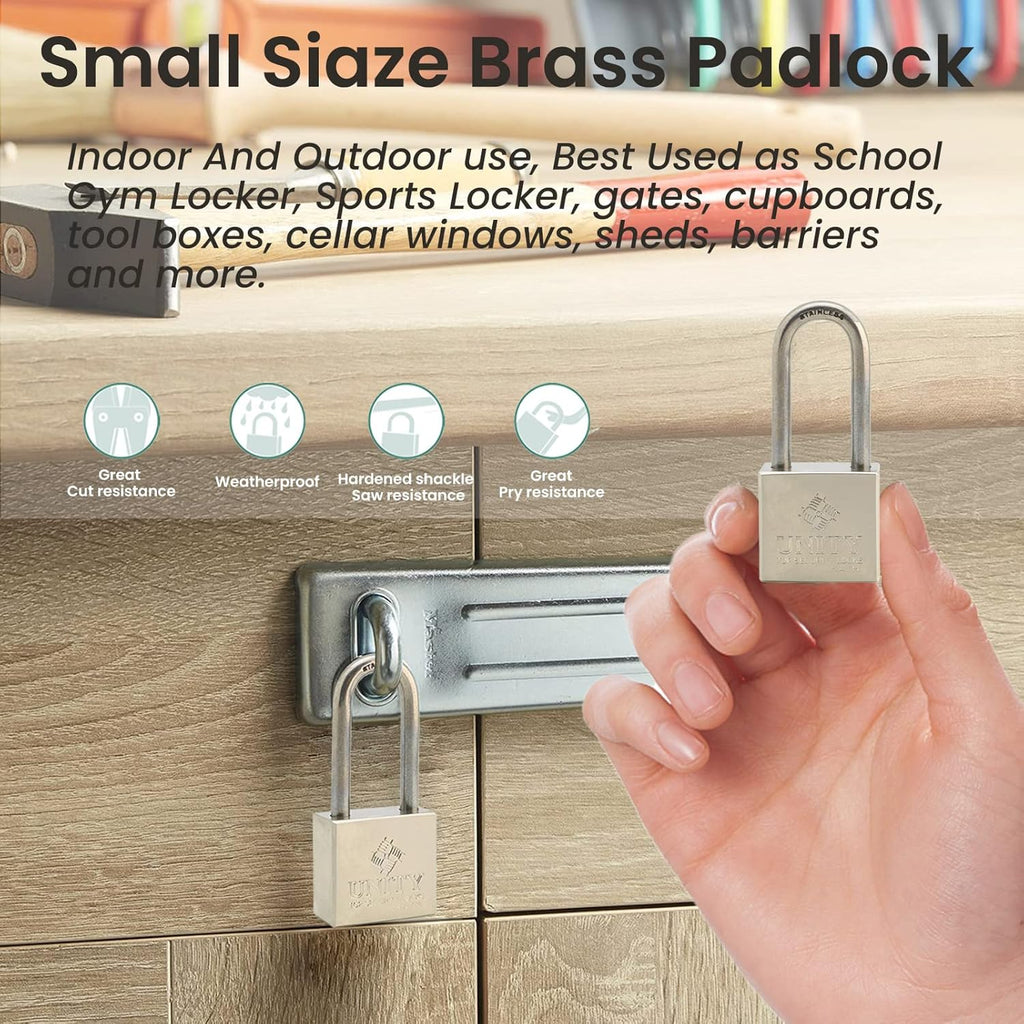 24 Pack Brass Keyed Alike Padlock with Long Shackle D3150