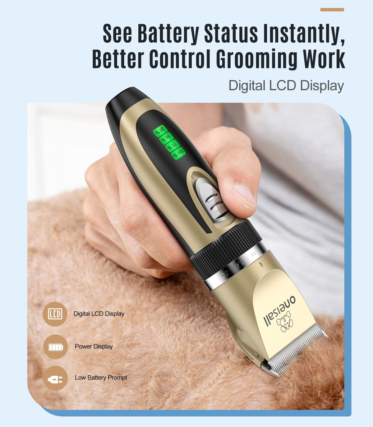 2 in 1 Cordless Dog Clippers and Paw Trimmer Kit Pack of 2 Y3042