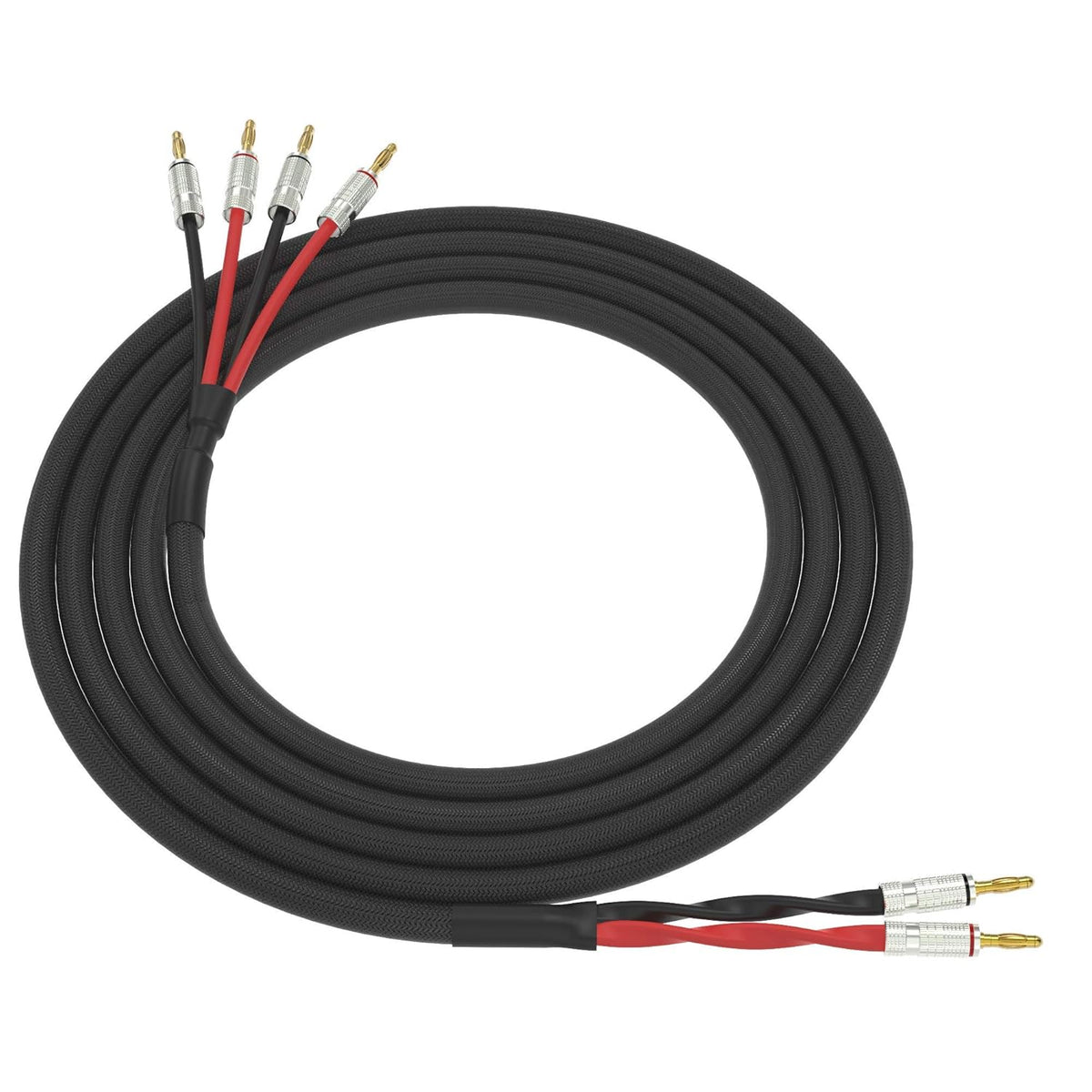 Black 3 Feet Speaker Cable with Gold Plated Banana Plugs E266