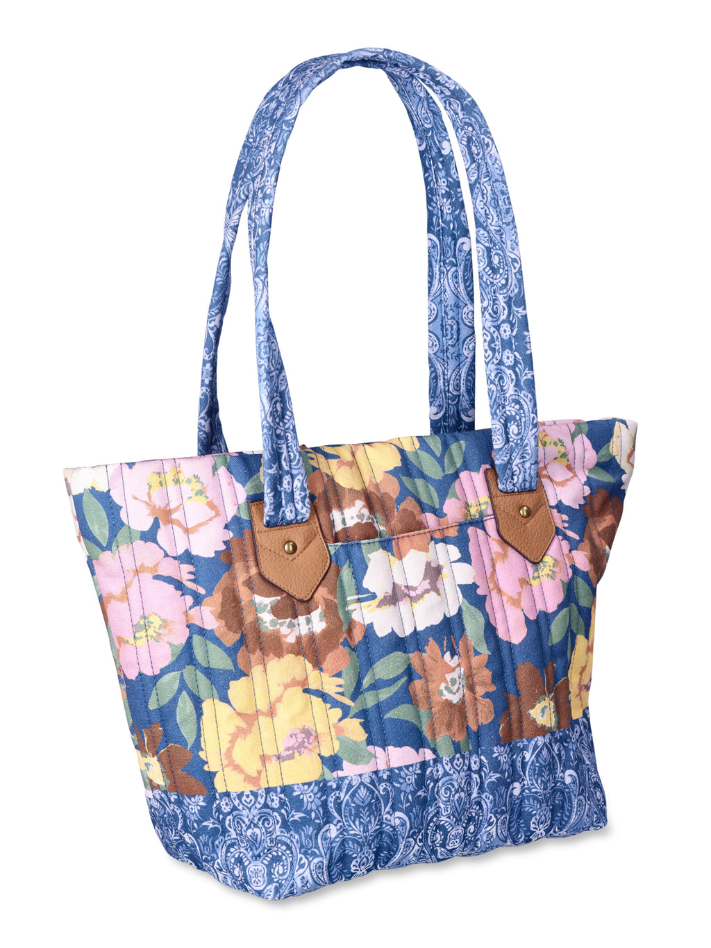 Dark Denim Quilted Print Tote M947