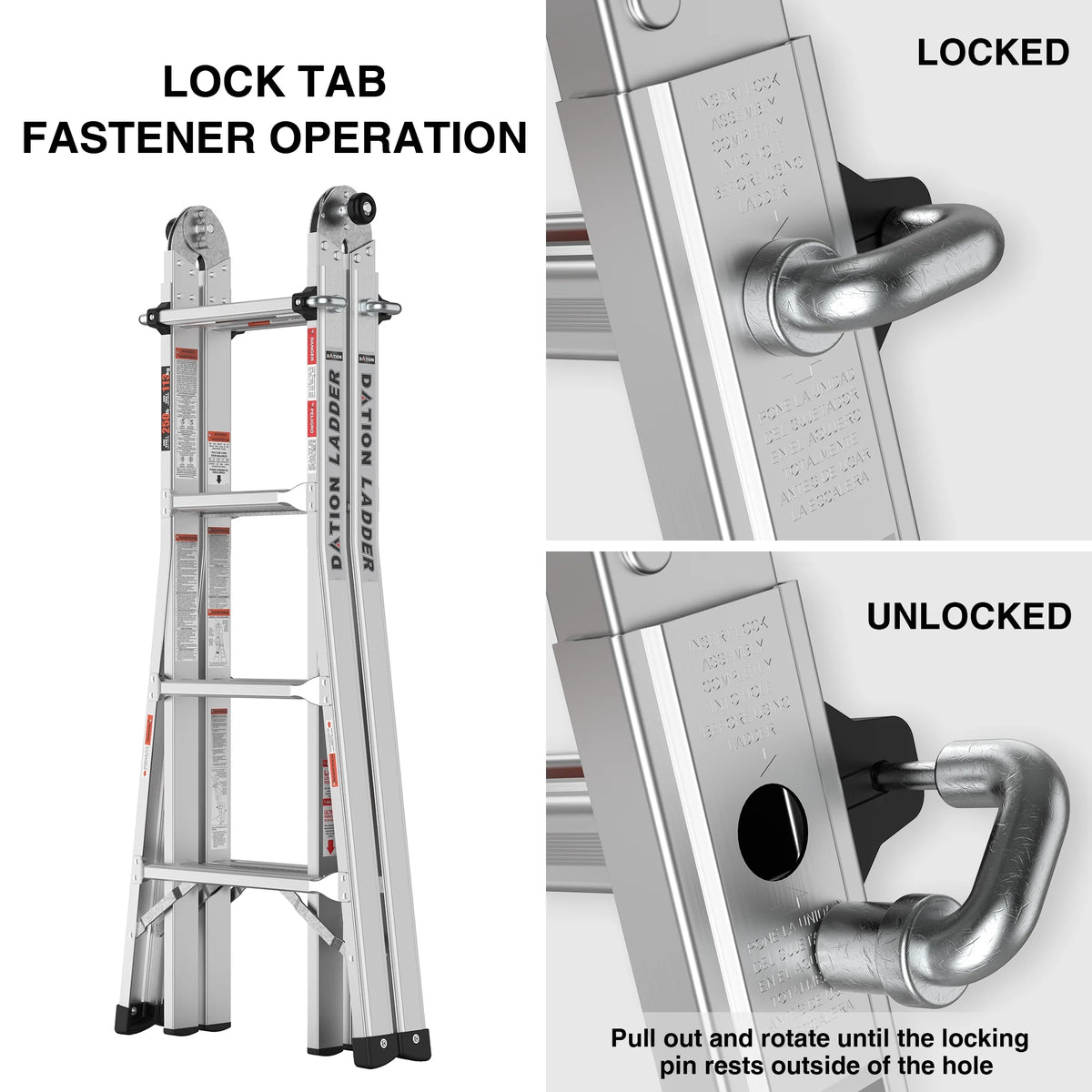 17ft Multi-position Aluminum Folding Ladder Y354426