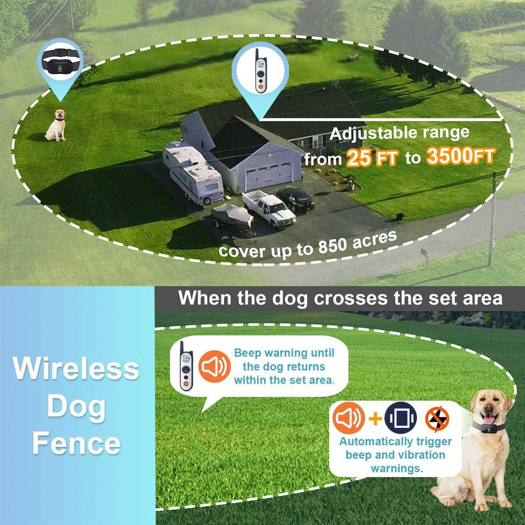 Wireless Dog Fence for 2 Dogs with Remote D9499