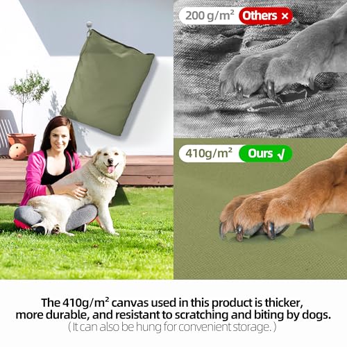 42-Inch Canvas Waterproof Washable Outdoor Dog Bed I55629