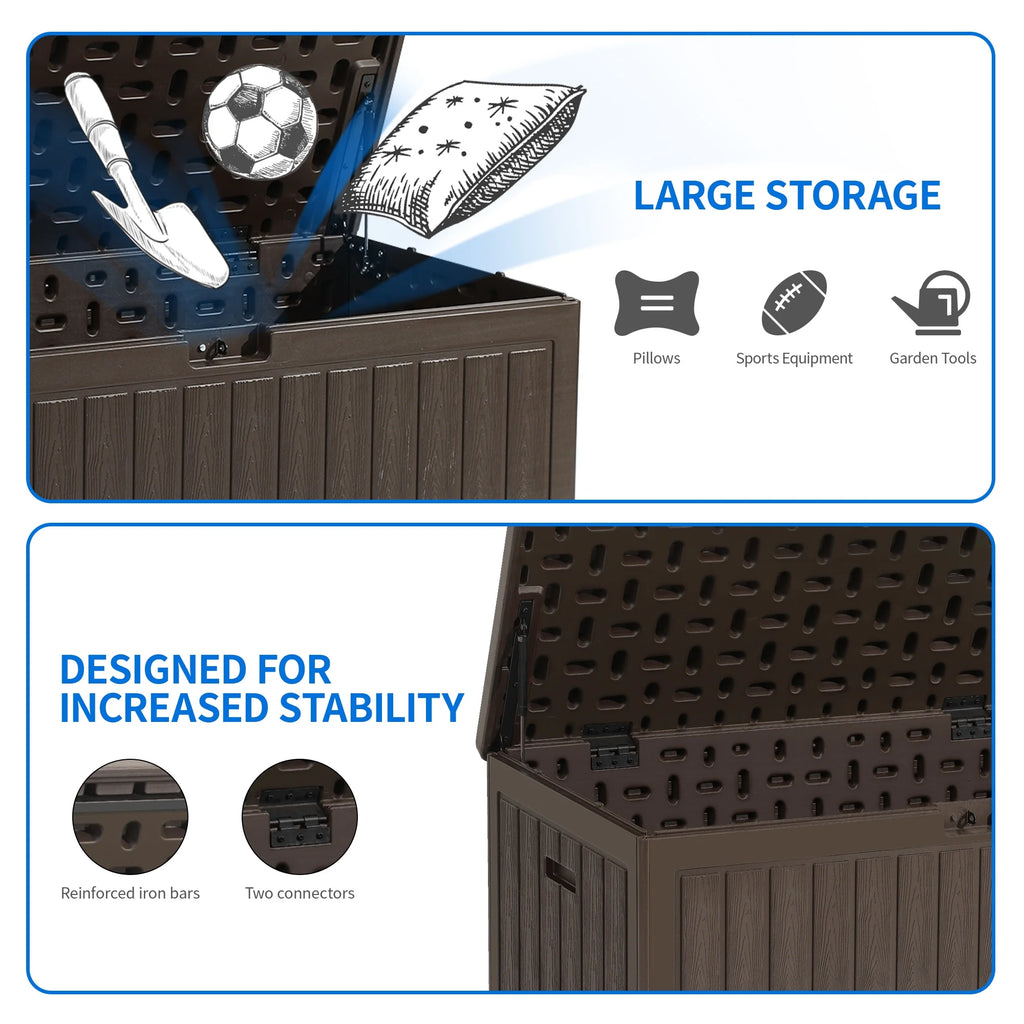 86 Gallon Double-Wall Resin Deck Box D14824