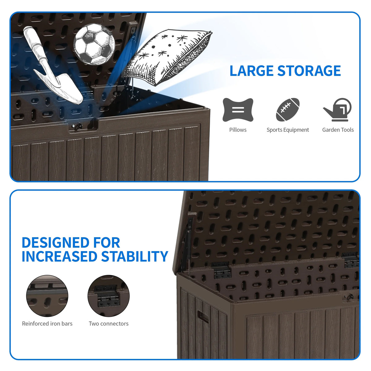 86 Gallon Double-Wall Resin Deck Box D14824