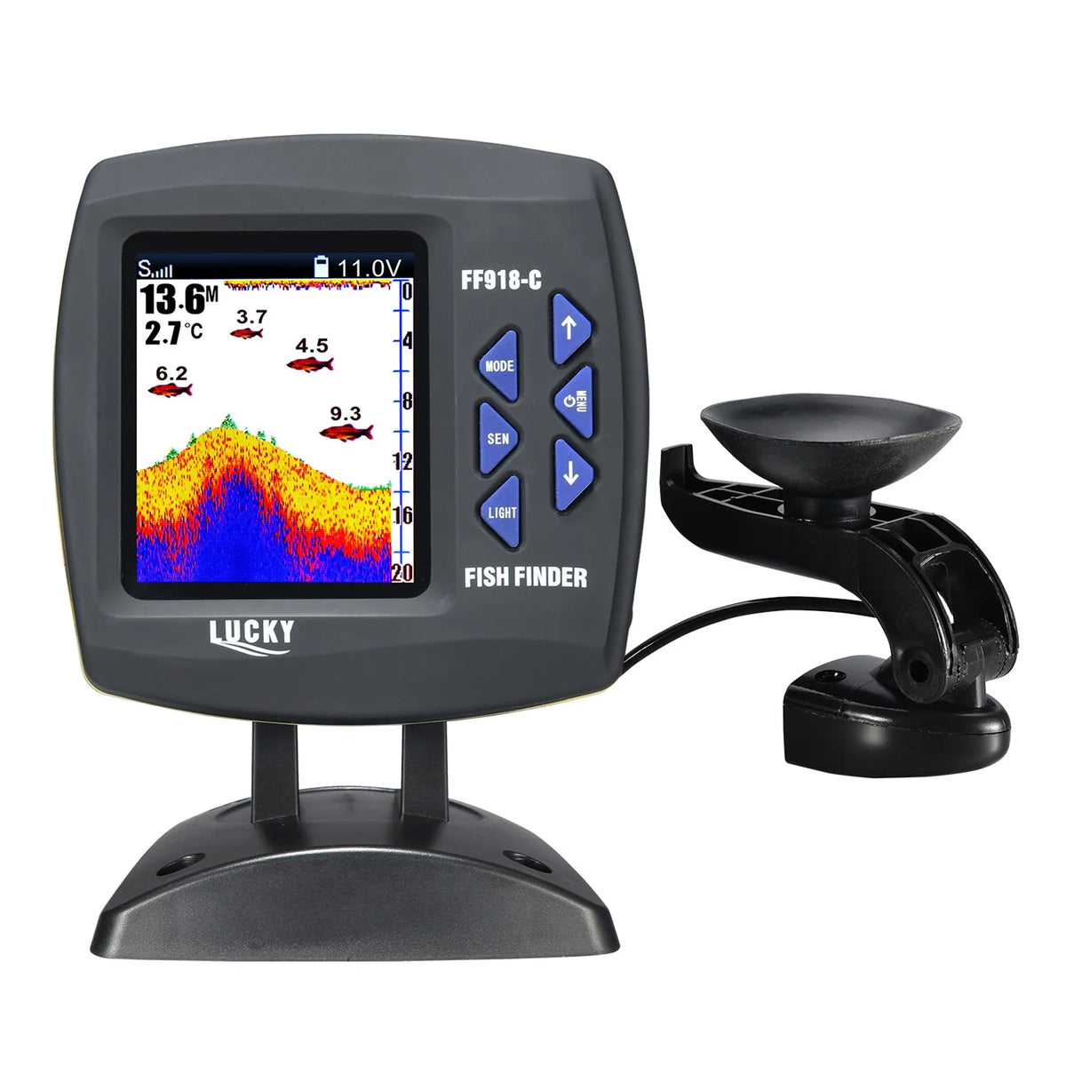Color LCD Screen Fish Finder 590ft Water Depth C105