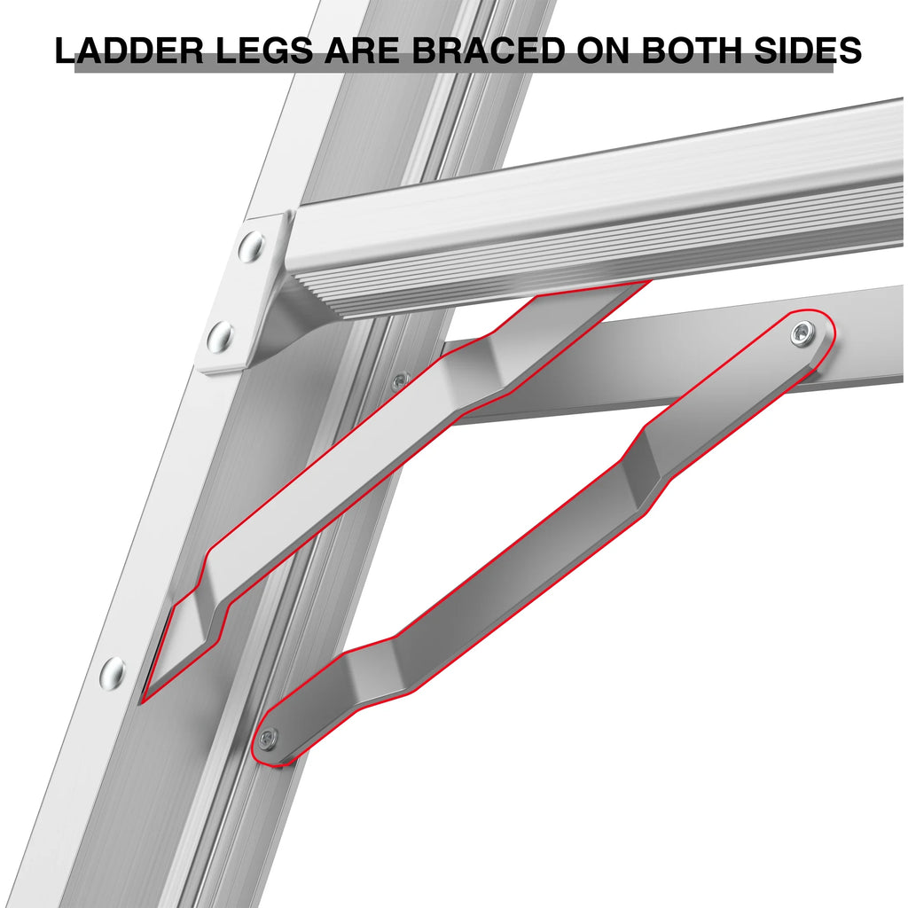 17ft Multi-position Aluminum Folding Ladder Y354426