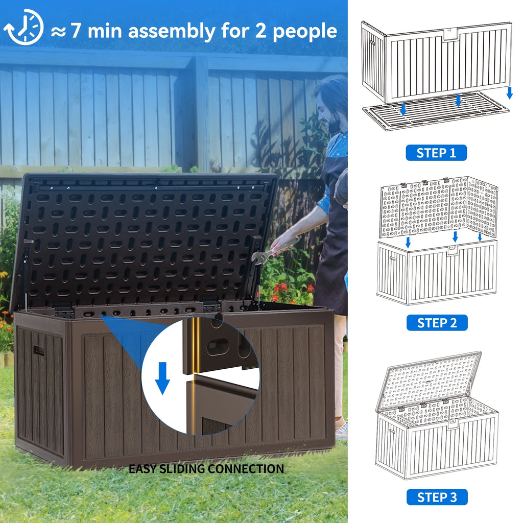86 Gallon Double-Wall Resin Deck Box D14824