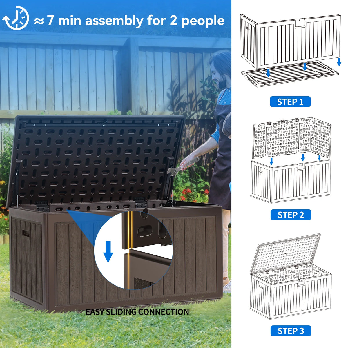 86 Gallon Double-Wall Resin Deck Box D14824