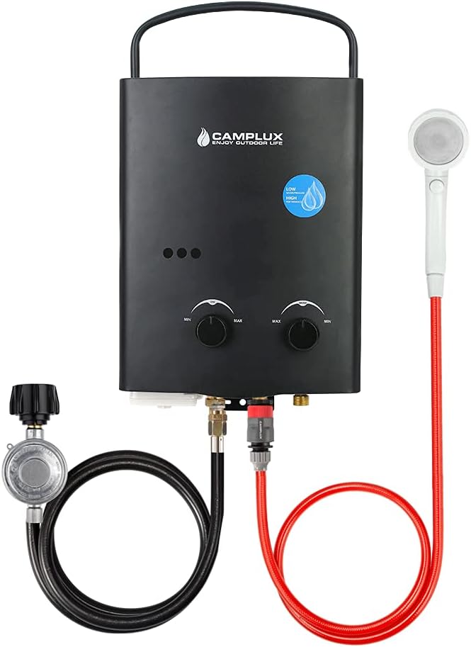Black 1.32 GPM Outdoor Propane Portable Tankless Water Heater H497310