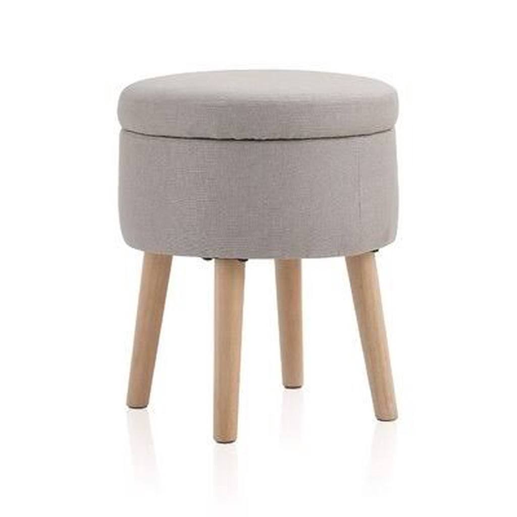 Gray Round Storage Ottoman O8501