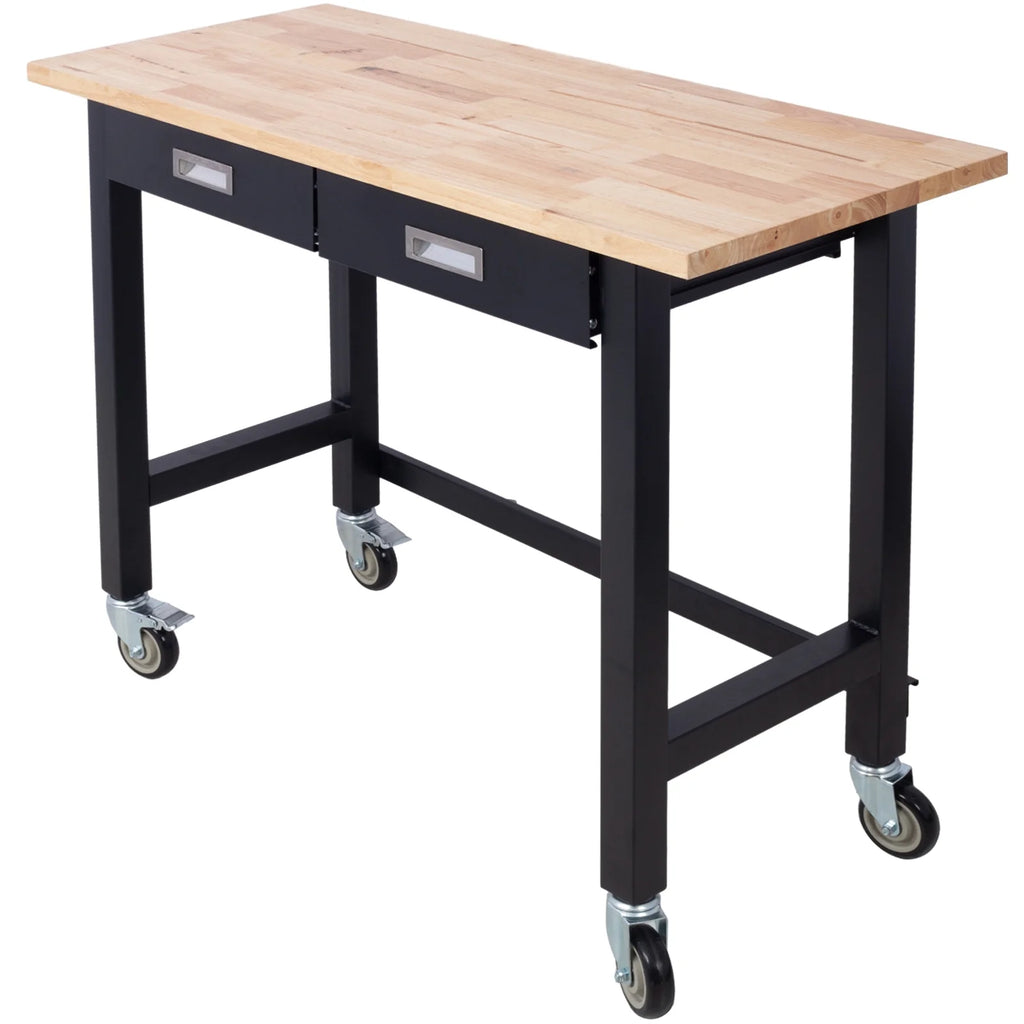 48in Heavy Duty Bamboo Wood Workbench with Drawer Storage T56410